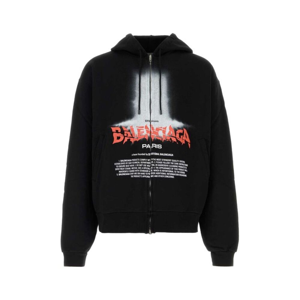 Balenciaga Men Black Cotton Sweatshirt
